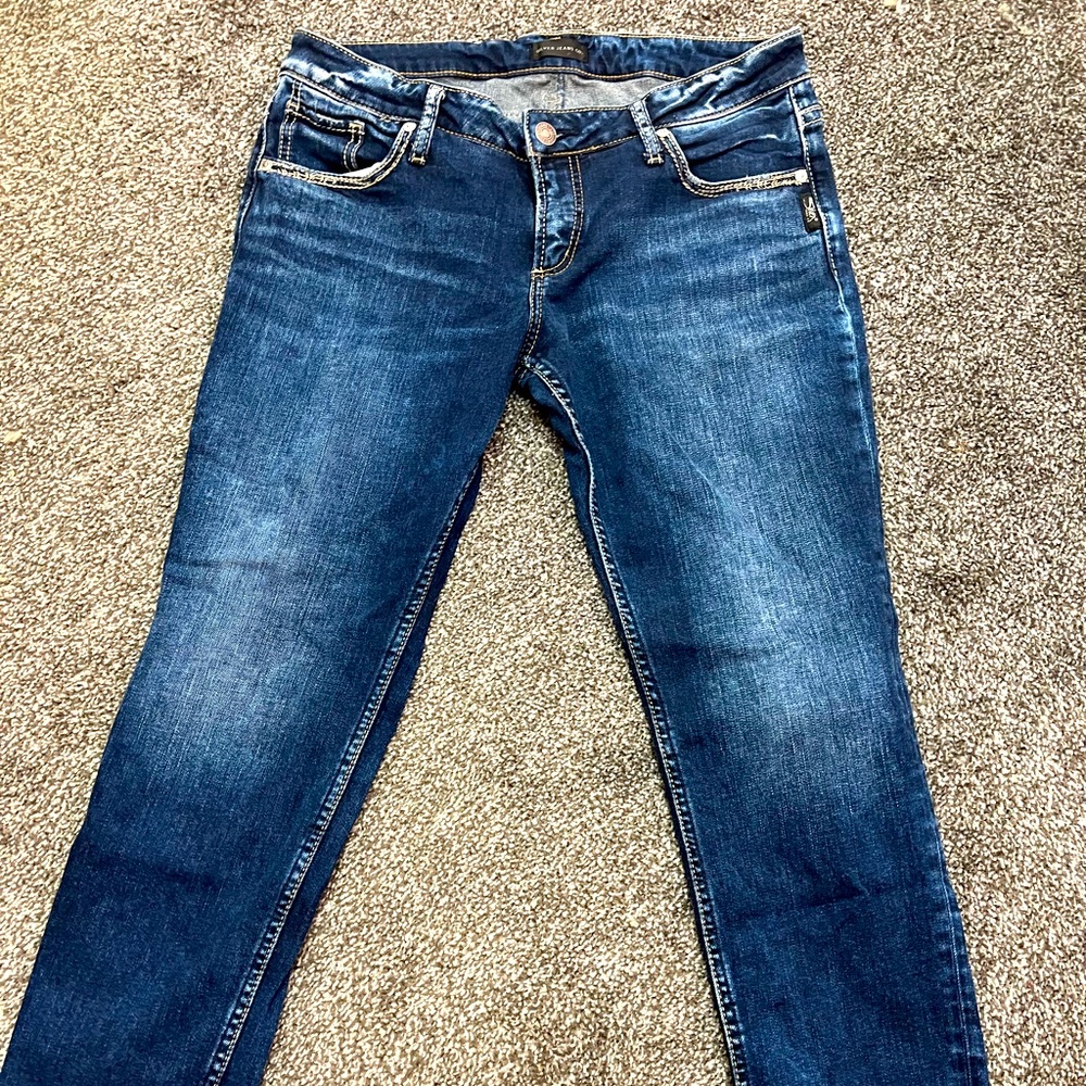 Silver boyfriend cut jeans